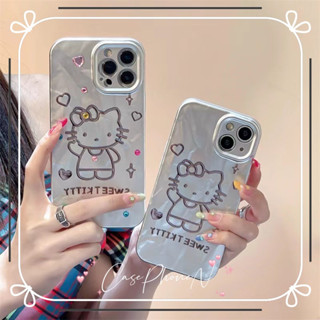 🔥สไตล์ใหม่🔥เคสไอโฟน iphone 11 14 Pro Max น่ารัก คิตตี้ วัสดุชุบไฟฟ้า ปกป้องเต็มที่ เคส iphone 12 13 Pro Case for iPhone