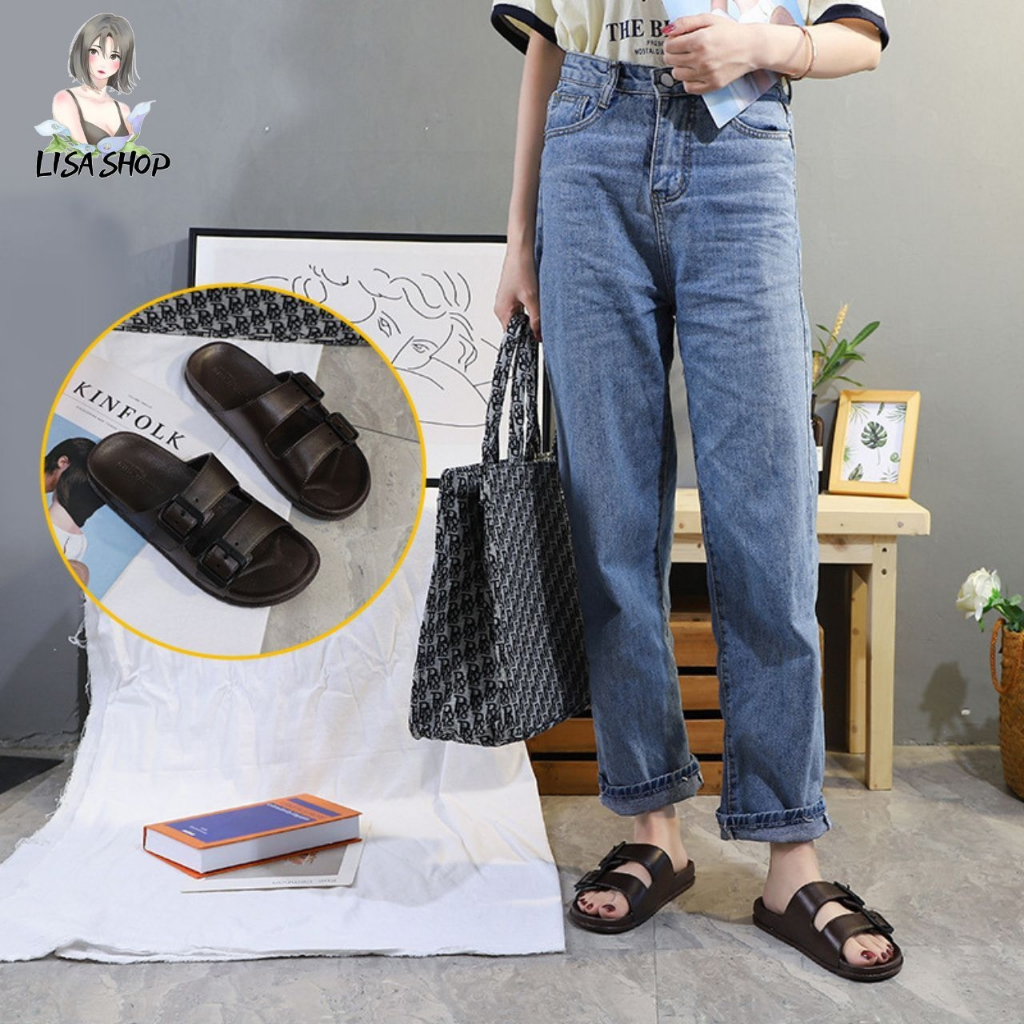 รองเท้าแตะยางแบบสวม สายคาด 2 เส้น รองอเท้าแฟชั่นวัยรุ่น หน้านุ่ม พร้อมส่ง T212