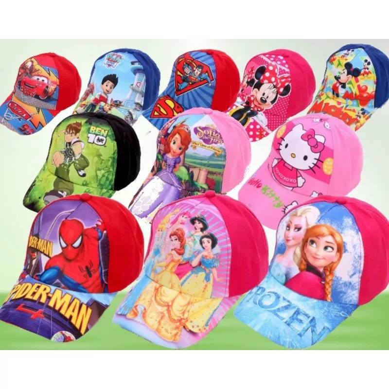 หมวกสำหรับเด็กชาย-หญิง ใส่เที่ยวใส่เล่นกีฬา ตั้งแต่อายุ3-12ขวบ ลายการ์ตูนน่ารัก ปรับขนาดได้ ลายการ์ตูนฮีโร่#