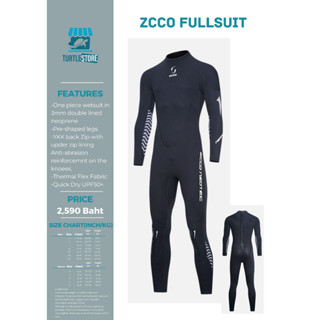 Zcco Men-Women Fullsuit Neoprene 3mm ชุดดำน้ำเว็ทสูทชาย-หญิง หนา 3 m กันแดด กันหนาว พร้อมส่ง