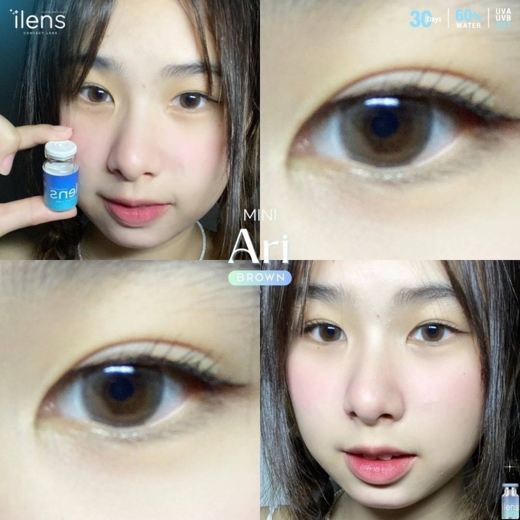 " มีค่าสายตา ilens Mini ari Gray Brown บิ๊กอาย สุดปัง คอนแทคเลนส์ รายเดือน มีอย แถมตลับฟรี เลนส์นิ่ม สวยปังมาก"