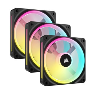 Corsair iCUE LINK QX120 RGB 120mm PWM PC Fans Starter Kit with Hub - Black (CO-9051002-WW)