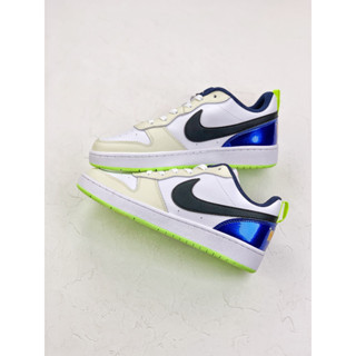 NIKE COURT VISION LOW สีเหลืองอ่อนคลาสสิกวินเทจวัฒนธรรมสบาย ๆ รองเท้าบาสเกตบอลต่ำรองเท้าผ้าใบ nike แท้100% ผู้ชาย ผู้หญิ