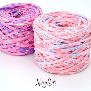 ไหมพรม ผ้ายืดลาย Vintage T-shirt Yarn Style 20 mm (มีวีดีโอสอนถัก)