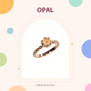 แหวนเงินแท้ 925 ฝังพลอยโอปอล์(Opal)