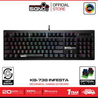 SIGNO Mini RGB Mechanical Gaming Keyboard INFESTA รุ่น KB-738 (เกมส์มิ่ง คีย์บอร์ด)