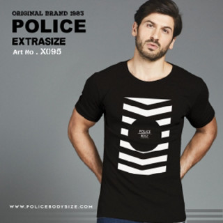 เสื้อยืด Police Bodysize ทรง Slim fit พอดีตัว ผู้ชาย/ผู้หญิง (F545,B357,X095)