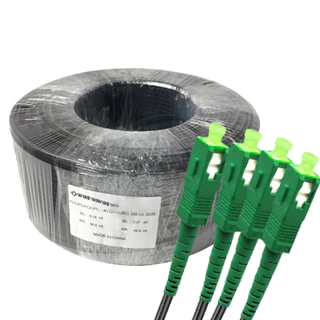 สายไฟเบอร์ออฟติกสําเร็จรูป พร้อมเข้าหัว SC/APC แบบมีสลิง FIBER OPTIC 4CORE ความยาว 100M