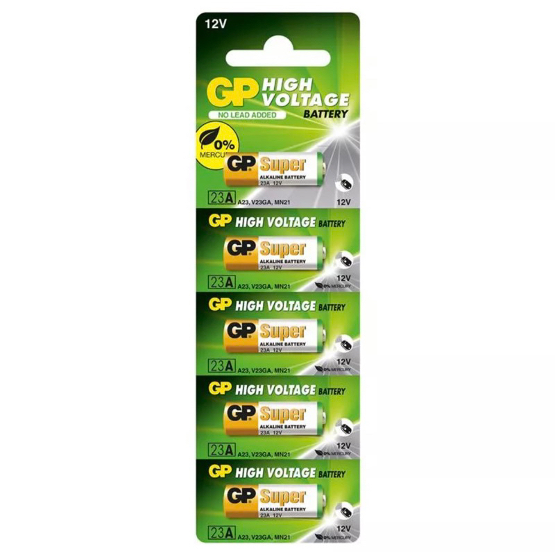 ถ่านGP23A/23AE/MN21/V23GA/A23 12V ของแท้ 1 แผงบรรจุ5ก้อน