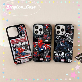 🌷Braylon🌷จัดส่งภายใน24ชม ขอบเต็ม iphone 11 14 pro max ขอบดำ การ์ตูน มนุษย์แมงมุม ความคิดสร้างสรรค์ case for iPhone 12 13