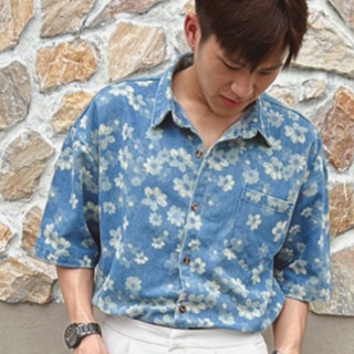 SLURBOYY Flower denim เชิ้ตยีนส์ลายดอกไม้ (SB0751)