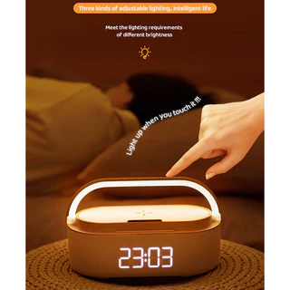 พร้อมส่ง S29 Wireless Charger ใหม่ไม้โคมไฟ LED ลำโพงบลูทูธชาร์จผู้ถือ15W Fast Charging Stand Hands ฟรี CALL