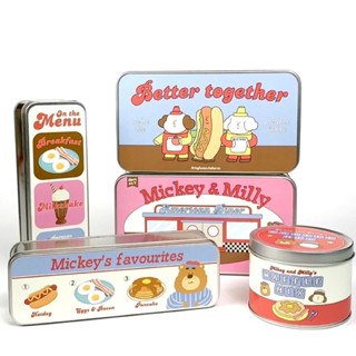 Bringhome Mickey&amp;Milly’s American Diner Box กล่องเหล็กเอนกประสงค์  สำหรับใส่ของใช้ จัดระเบียบบนโต๊ะ