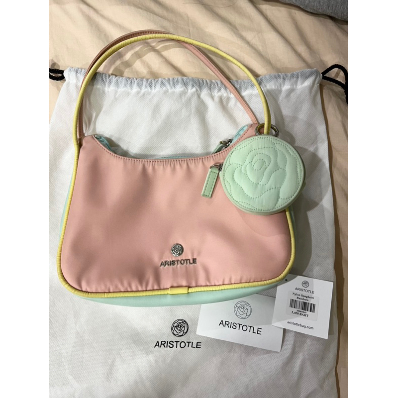 Aristotle bag - nylon spaghetti rainbow used สภาพ85%
