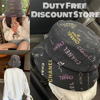 Chanel Graffiti Black Denim Fisherman Hat / Spot