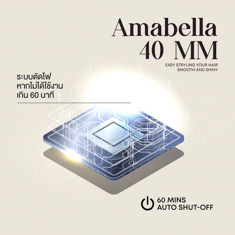 พร้อมส่ง!โค้ดลด100.-ในวีดีโอ Amabella 40 mm/36mm ตัวแทนจำหน่ายรับตรงจากแบรนด์ ของแท้  เครื่องม้วนผม รูปที่ 5