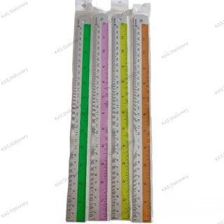ไม้บรรทัดอะลูมิเนียมสี 12นิ้ว (คละสี)