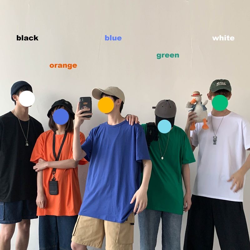 เสื้อยืดแขนสั้น คอกลม สีพื้น ทรงสวย ผ้าคัตตอนผ้าหนา งานป้าย มีหลายสี