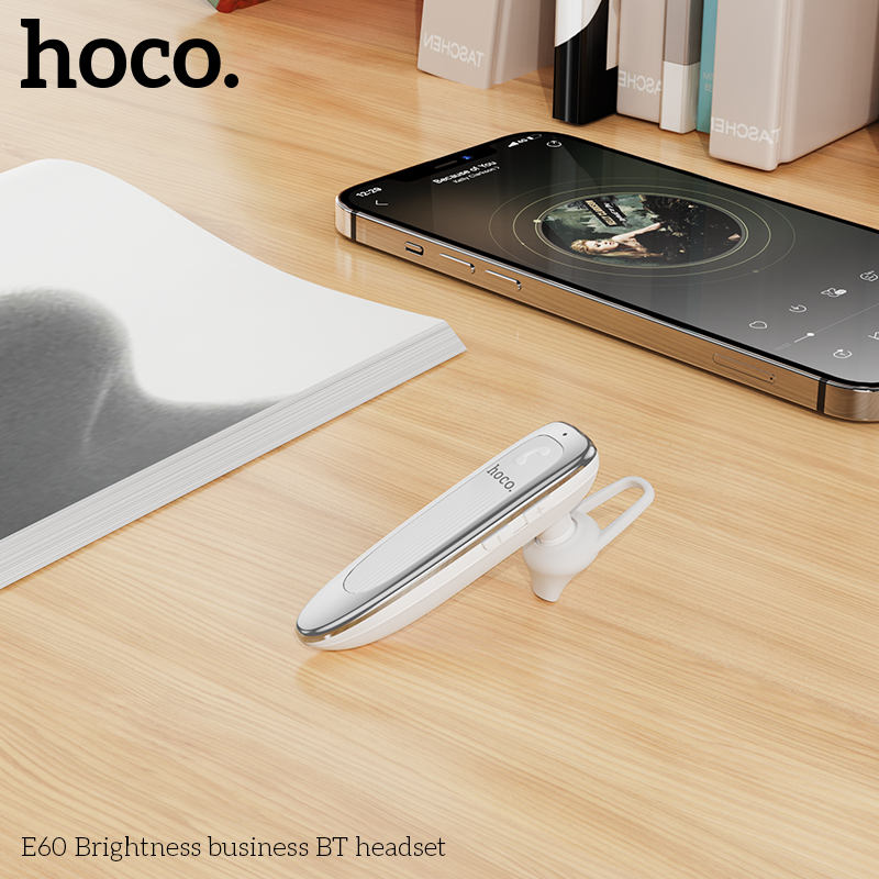 HOCO E60 หูฟังโมโน สมอลทอล์ค BT 5.0 แบตอึด สแตนด์บาย 200 ชม. คุยต่อเนื่อง 10ชม. ใส่สบายเข้ากับใบหู หูฟังบลูทูธ hc3