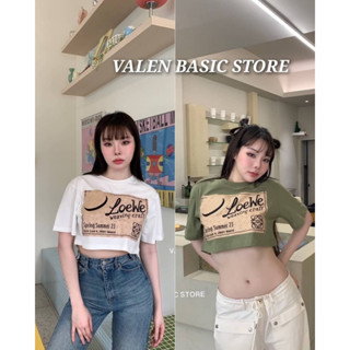 VALEN BASIC STORE 💚🤍 เสื้อครอปลายหมวก LW