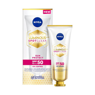 NIVEA LUMINOUS 630 Spotclear Sun Protect SPF50 PA+++ นีเวีย ลูมินัส 630 สปอตเคลียร์ ซัน โพรเทค 40ml.