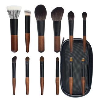 Set W12 เซตแปรงแต่งหน้าพกพา mini brush set พร้อม กระเป๋าใส่แปรง