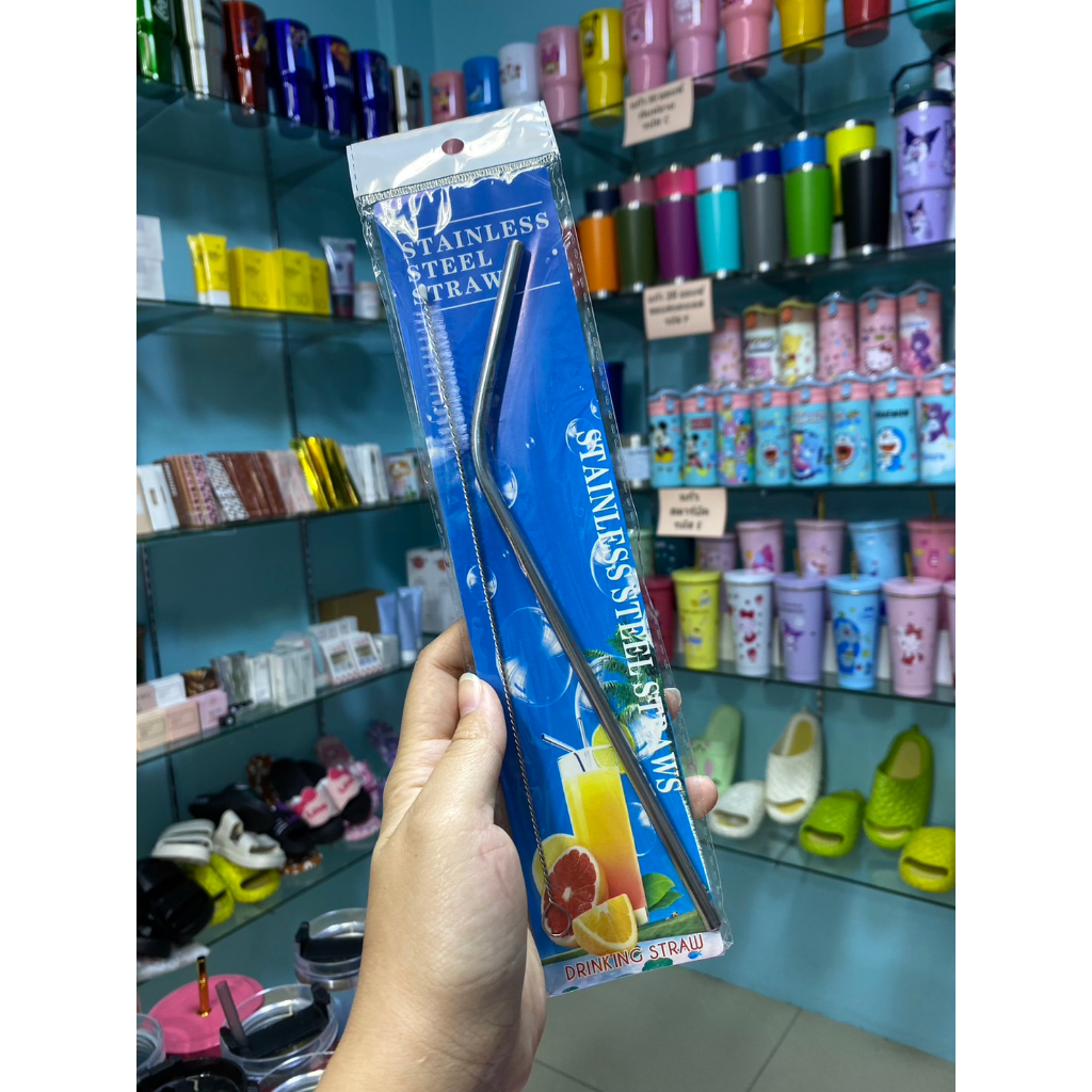 หลอดน้ำ หลอดน้ำพร้อมเเปรงขัด หลอดงอ+แปรง