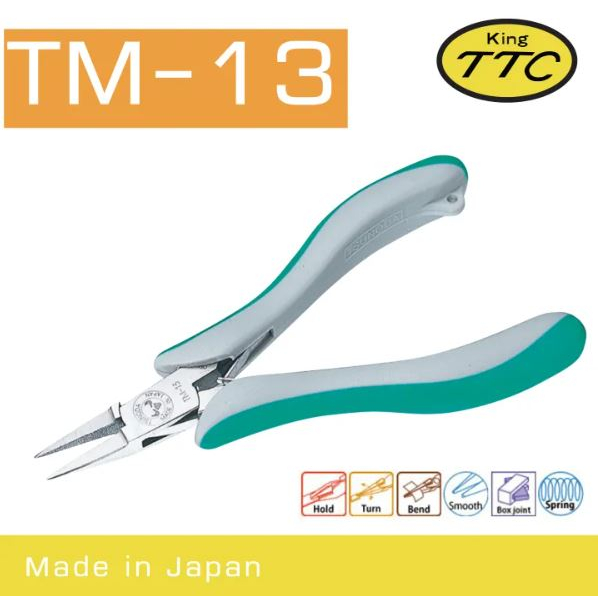 King TTC คีมปากแบนแบบเรียบ TM-13 Made in Japan