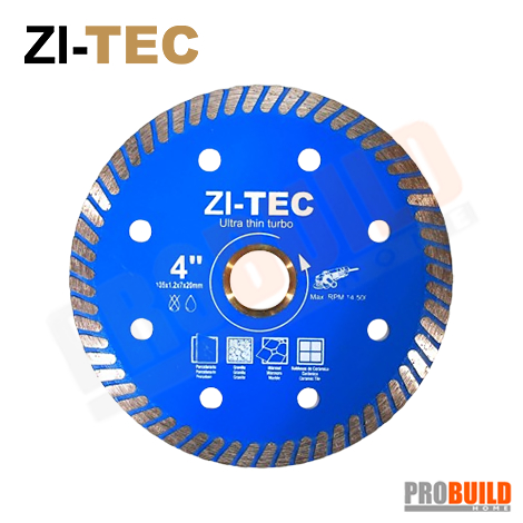 ใบตัดเพชรกระเบื้อง ZI-TEC Ultra thin turbo รุ่น ZI-10510TT ขนาด 105x1.2x10x20 mm