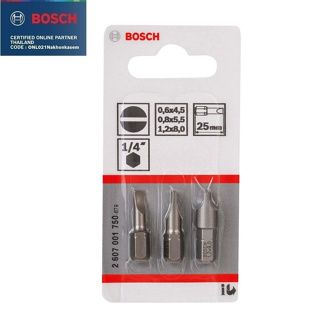 BOSCH ดอกไขควง25มม. SL0.6x4.5 / SL0.8x5.5 / SL1.2x8.0 / 2607001750 BOSCH ของแท้100%