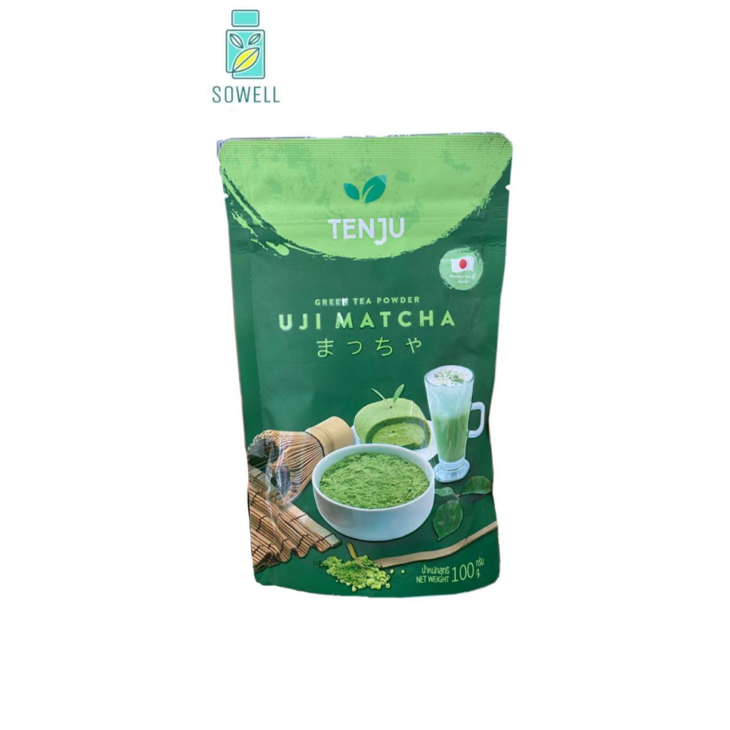 ผงชาเขียว มัทฉะ UJI แท้ 100%???? UJI Matcha Powder Tenju 100 g ผงมัทฉะญี่ปุ่น ผงชาเขียวมัทฉะ อูจิมัทฉะ