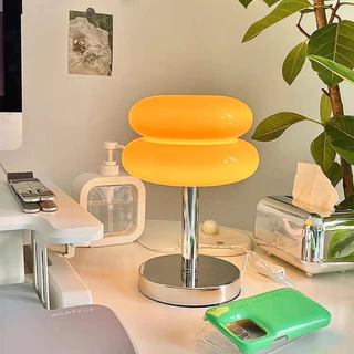 โคมไฟตั้งโต๊ะ Ins Lamp โคมไฟแก้ว หรี่แสงได้ สําหรับตกแต่งห้องนอน สไตล์ทันสมัย