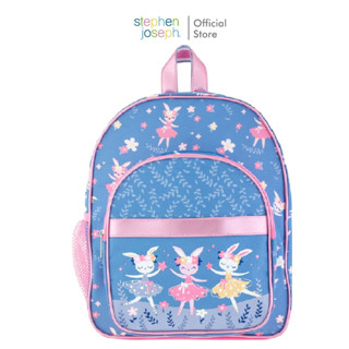 Stephen joseph กระเป๋าเป้เด็ก ยอดนิยมจากอเมริกา ฟรีสติ๊กเกอร์ติดชื่อ CLASSIC BACKPACKS BUNNY สะพายสบายพร้อมช่องใสขวดน้ำ