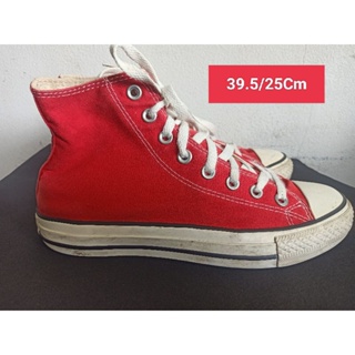 Converse Size 39.5 ยาว 25 Cm  รองเท้ามือสอง ผู้หญิง เท้าเล็ก  ผ้าใบ สวม แฟชั่น ลำลอง เที่ยว