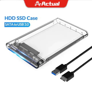 Actual HDD Case SSD Enclosure 2.5inch ฮาร์ดไดรฟ์ USB 3.0 แบบใส รองรับโปรโตคอล UASP สําหรับ 7-9.5 มม. ขนาด 2.5 นิ้ว