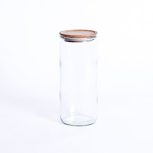 WECK - CYLINDER JAR 1040 ML W/WS ขวดแก้วพร้อมฝาไม้ (WE-908WL/M)