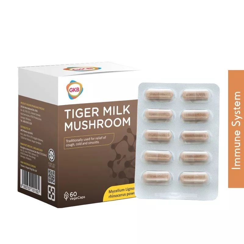 GKB Tiger Milk Mushroom 60 Vegecap (Relief of Cough, Cold & Sinusitis)