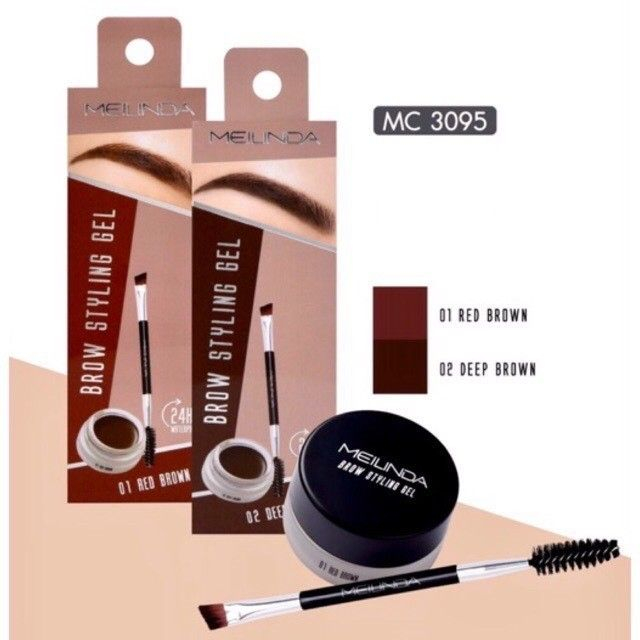 เจลเขียนคิ้ว Meilinda MC3095 Brow Styling Ge เจลคิ้ว เมลินดา ดินสอเขียนคิ้ว เนื้อเนียน ที่เขียนคิ้ว 