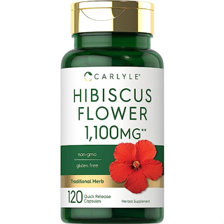 Carlyle Hibiscus Flower  1100 mg  120 Capsules |  exp.06/25 |  สารสกัดจากดอกชบา บำรุงผิวพรรณ ลดการอักเสบ