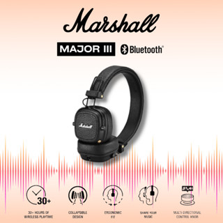 Marshall หูฟังไร้สาย - Marshall Major III Bluetooth Black