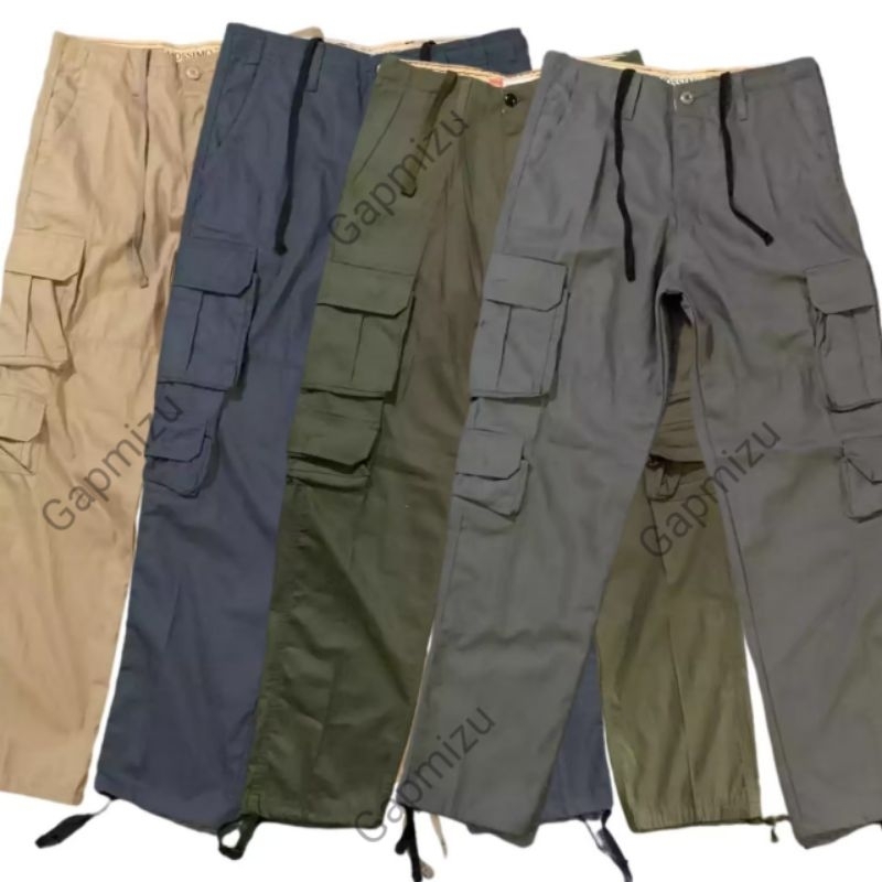 🔥ส่งใน 1-3 วัน🔥คาร์โก้แปดกระเป๋า เอว 30-42" ครบไซต์ ปักโลโก้หลังกระเป๋า มีหูเข็มขัด #6