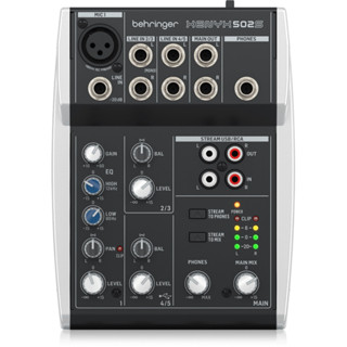 BEHRINGER XENYX 502S มิกเซอร์อนาล็อก 5 อินพุตพร้อมอินเตอร์เฟส USB สตรีมมิ่ง ให้เสียงดนตรีที่ดีเป็นพิเศษ