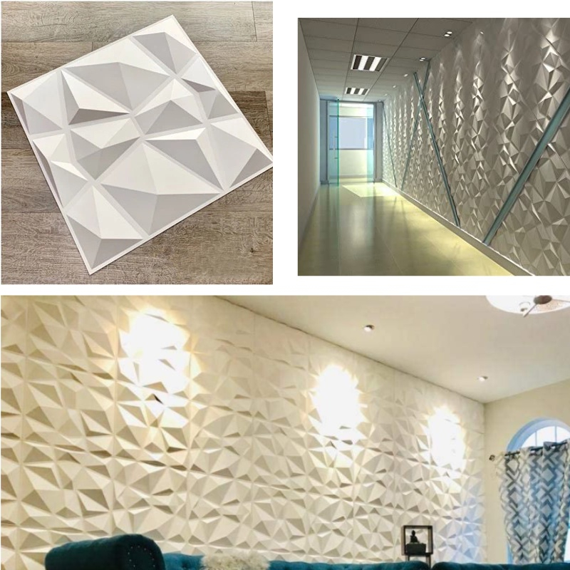 วอลเปเปอร์ติดผนัง3D ลายเพชร3มิติ ลายนูน วัสดุPVC wallpaper 3D *ไม่มีกาวในตัว พร้อมส่งจากโรงงานไทย