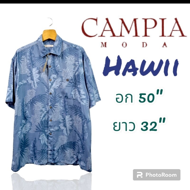 เสื้อฮาวาย Hawaii, vintage, ยี่ห้อ campia moda [อก 50"/ยาว 32"]