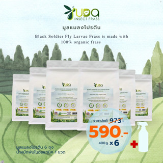 มูลแมลงโปรตีน 6 ถุง พร้อมน้ำหมักออร์แกนิค มูลหนอนสำหรับการเพาะปลูก organic insect frass พืชผักสวนครัว ไม้ดอกไม้ประดับ