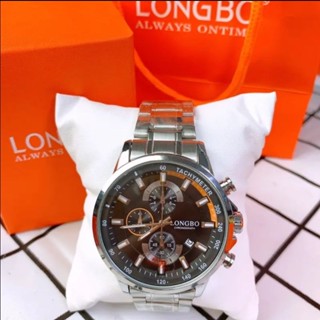 นาฬิกาข้อมือผู้ชาย Longboรุ่นL-80745G หน้าโคโนกราฟ เข็มวงในใช้งานได้ทุกเข็ม
