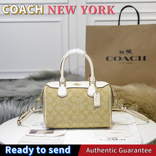 พร้อมส่ง🌟แท้ 💯%Coach กระเป๋าหมอนบอสตัน กระเป๋าถือสตรี กระเป๋าสะพายแฟชั่น F32203