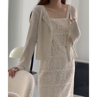 cpjgirlxx | Shine crochet knit Dress / Shirt ขายแยก ชุดผ้าฉลุ เกาหลี