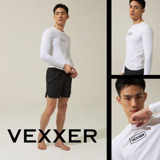 Vexxer 2in1 Rashguard - สีขาว เสื้อรัดกล้ามเนื้อสำหรับวิ่งและว่ายน้ำโดยเฉพาะ เสื้อกัน UV