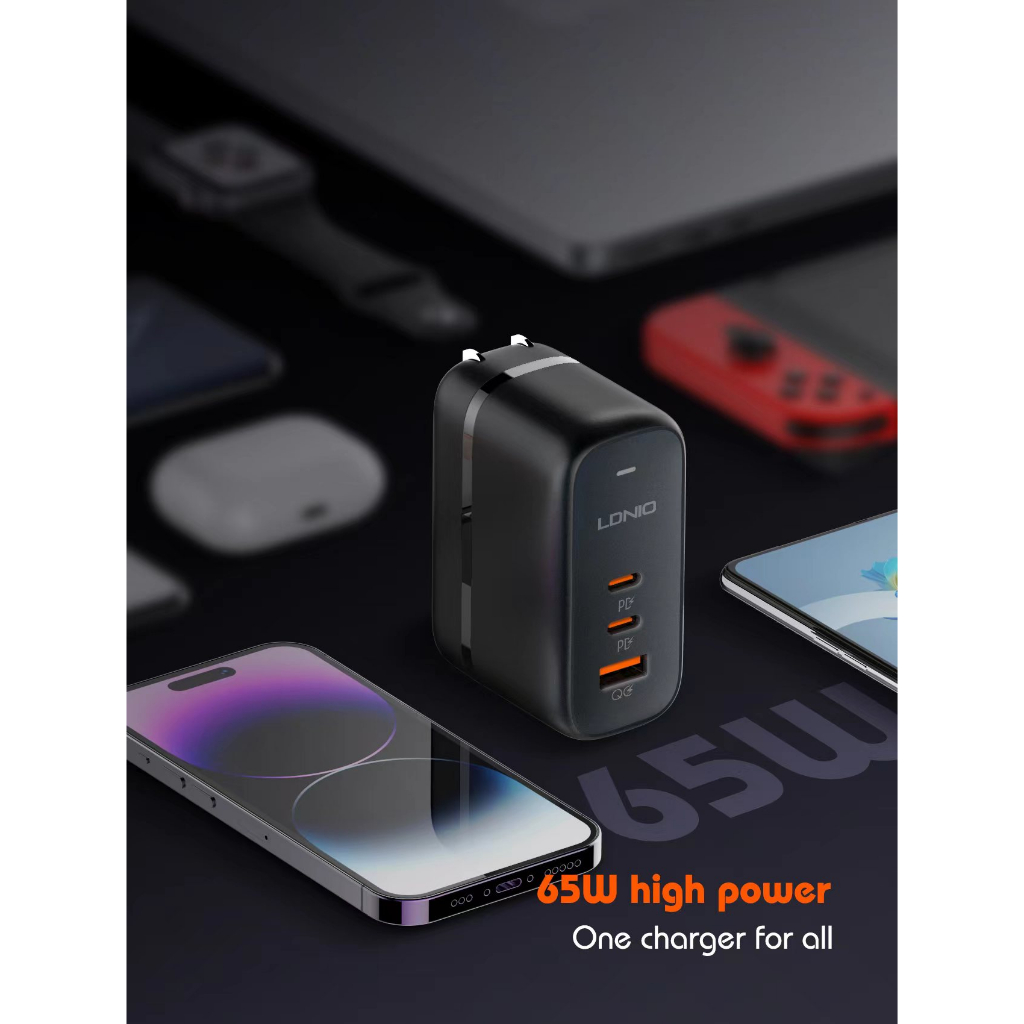 LDNIO Q366 GaN 65W  หัวชาร์จเร็ว  PD3.0/ QC3.0 อแดปเตอร์ Adapter Fast Charger ขาปักสำหรับทั่วประเทศ ราคา ถูกที่สุด ดีลบีเคเค แกลเลอรีภาพที่ 7